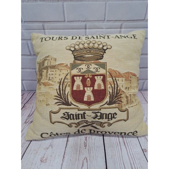 Hines of Oxford Saint Ange Cotes de Provence Tapestry Decorative Pillow, Zipper - Picture 1 of 6